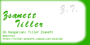 zsanett tiller business card